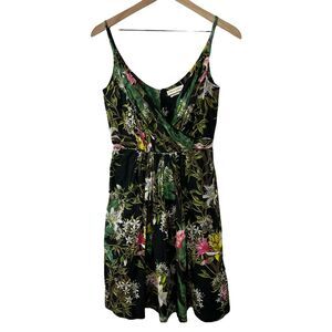 Isabel Marant Etoile Welby Sundress Surplus Neck Tropical Floral Black Cotton 6